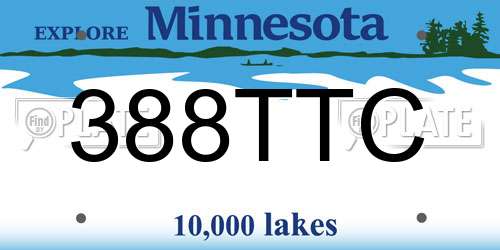 388TTC Minnesota License Plate