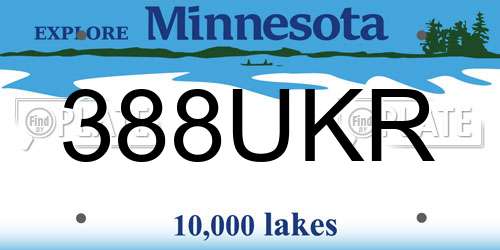 388UKR Minnesota License Plate