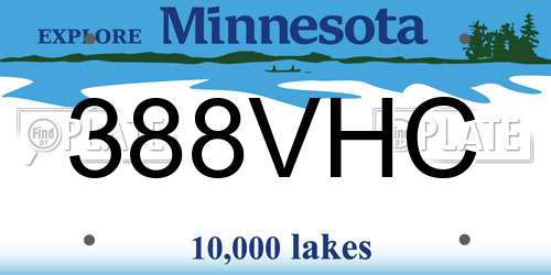 388VHC Minnesota License Plate