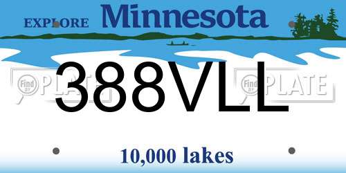 388VLL Minnesota License Plate