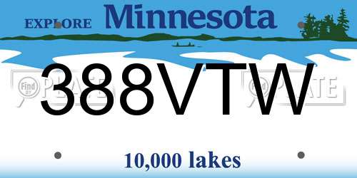 388VTW Minnesota License Plate