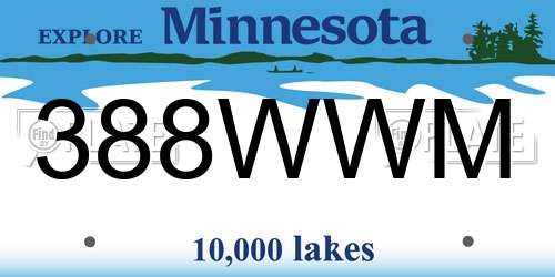 388WWM Minnesota License Plate