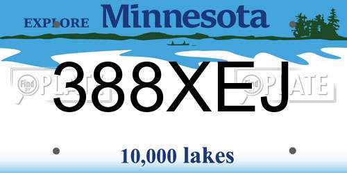 388XEJ Minnesota License Plate