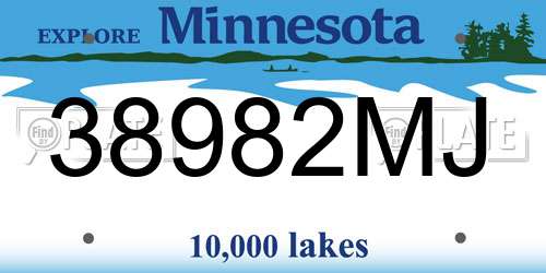 38982MJ Minnesota License Plate