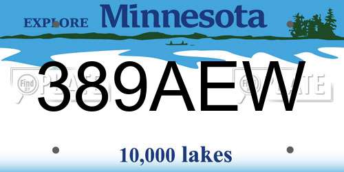 389AEW Minnesota License Plate