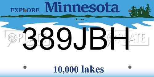 389JBH Minnesota License Plate