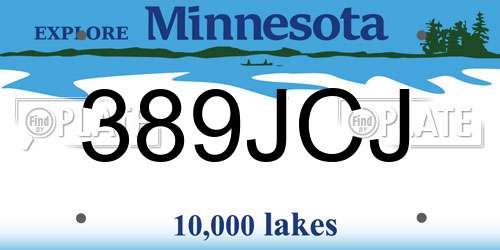 389JCJ Minnesota License Plate
