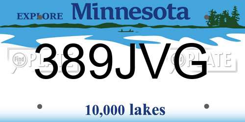 389JVG Minnesota License Plate