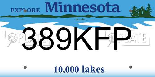 389KFP Minnesota License Plate