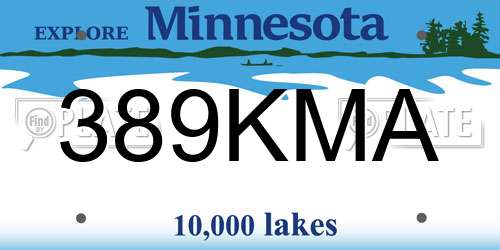 389KMA Minnesota License Plate