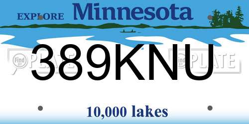 389KNU Minnesota License Plate