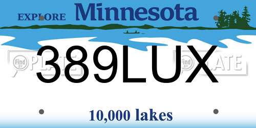 389LUX Minnesota License Plate