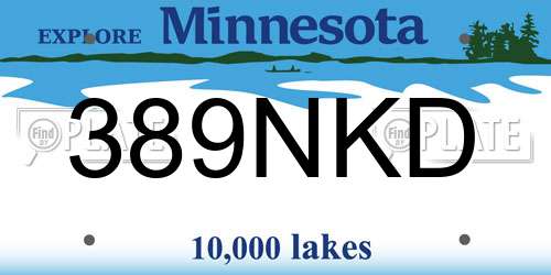 389NKD Minnesota License Plate