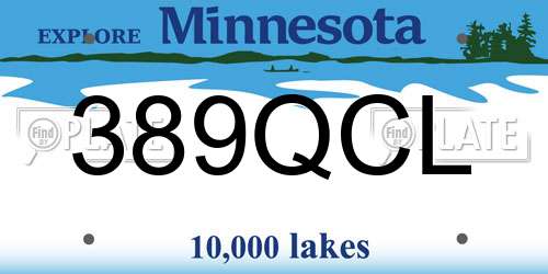 389QCL Minnesota License Plate