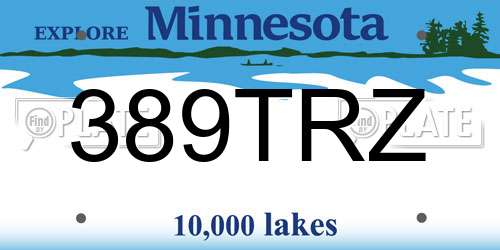 389TRZ Minnesota License Plate