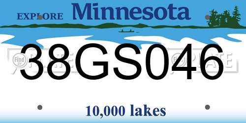 38GS046 Minnesota License Plate