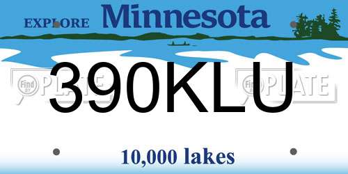 390KLU Minnesota License Plate