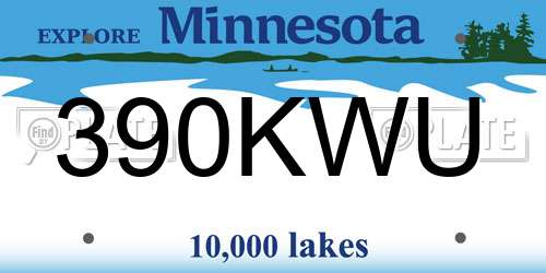 390KWU Minnesota License Plate