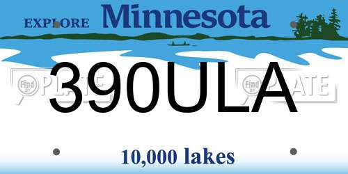 390ULA Minnesota License Plate