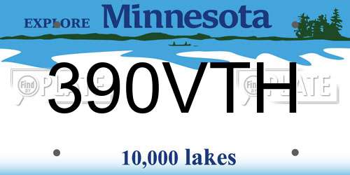 390VTH Minnesota License Plate
