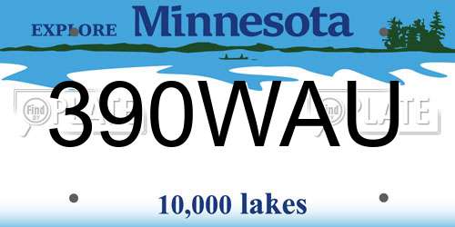 390WAU Minnesota License Plate