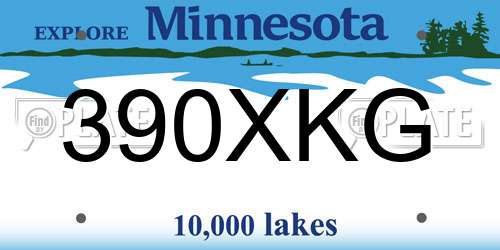390XKG Minnesota License Plate