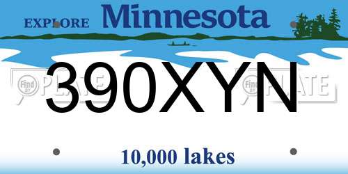 390XYN Minnesota License Plate
