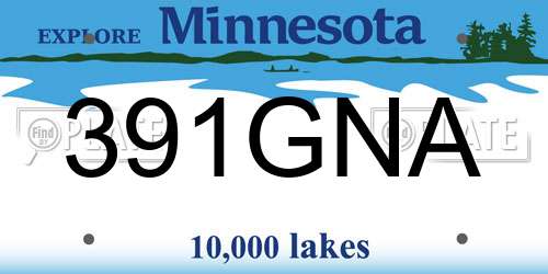 391GNA Minnesota License Plate