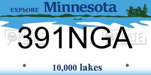 391NGA Minnesota License Plate