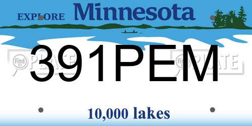 391PEM Minnesota License Plate