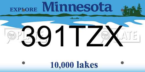 391TZX Minnesota License Plate
