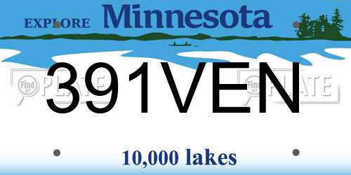 391VEN Minnesota License Plate