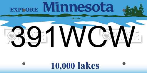 391WCW Minnesota License Plate