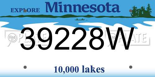 39228W Minnesota License Plate