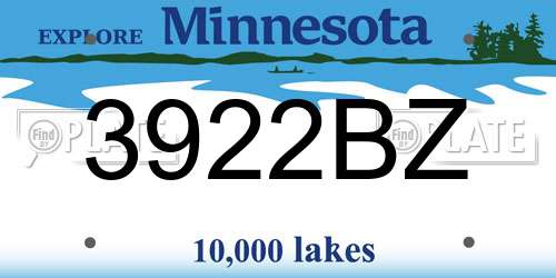 3922BZ Minnesota License Plate