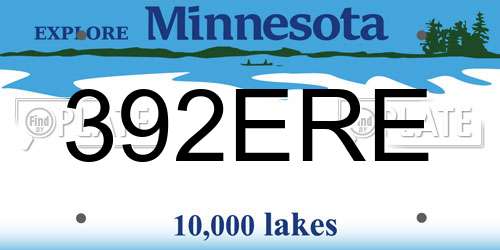 392ERE Minnesota License Plate
