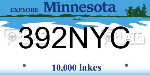 392NYC Minnesota License Plate