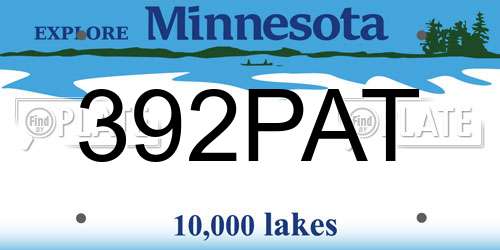 392PAT Minnesota License Plate