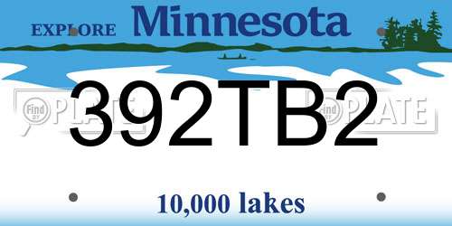 392TB2 Minnesota License Plate