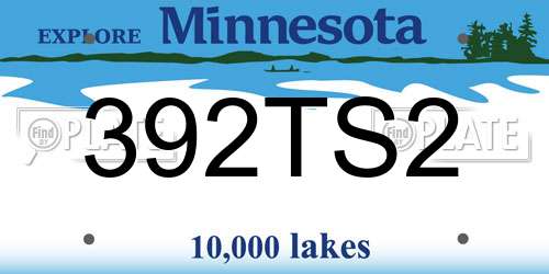 392TS2 Minnesota License Plate