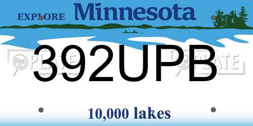 392UPB Minnesota License Plate