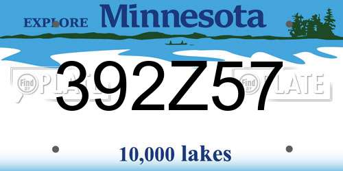392Z57 Minnesota License Plate