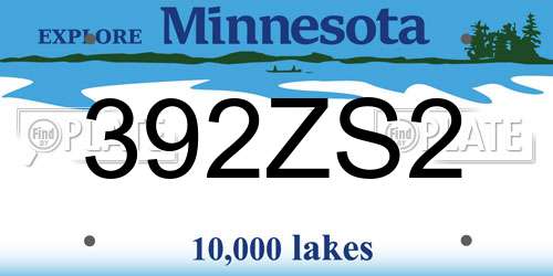 392ZS2 Minnesota License Plate
