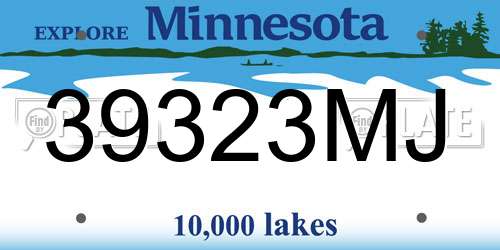 39323MJ Minnesota License Plate
