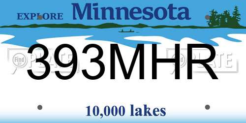 393MHR Minnesota License Plate