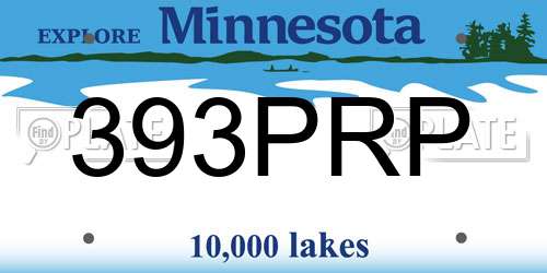 393PRP Minnesota License Plate