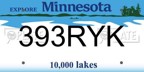 393RYK Minnesota License Plate
