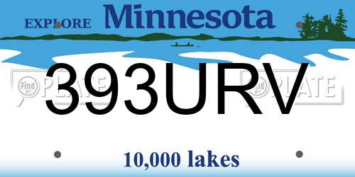 393URV Minnesota License Plate
