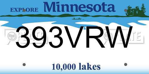 393VRW Minnesota License Plate