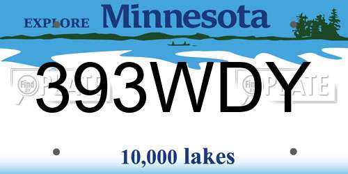 393WDY Minnesota License Plate